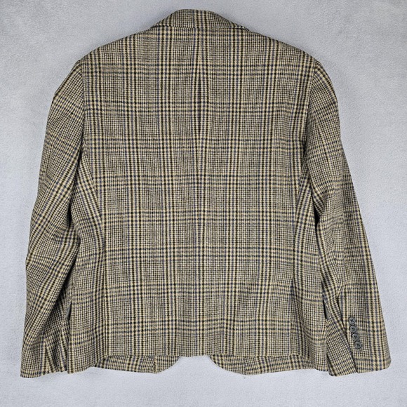 Brooks Brothers Sport Coat Blazer Mens 40S Beige Wool Check Tweed Slim Fit - Picture 3 of 13
